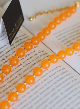 艺伎的胭脂 vintage Joan rivers 橙色 项链