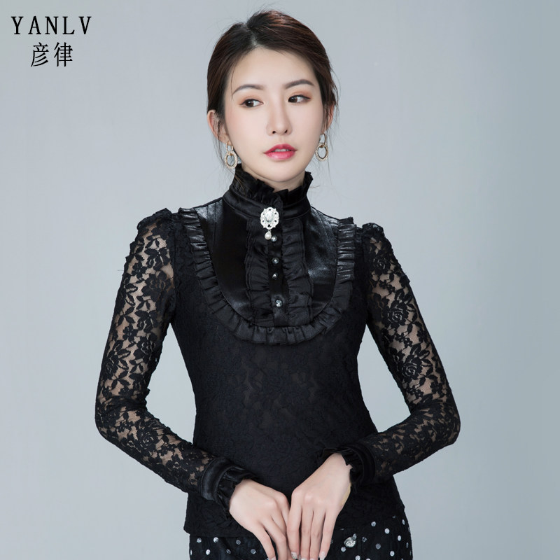 高档蕾丝小衫洋气秋冬2020百搭衬衫 彦律蕾丝衫/雪纺衫
