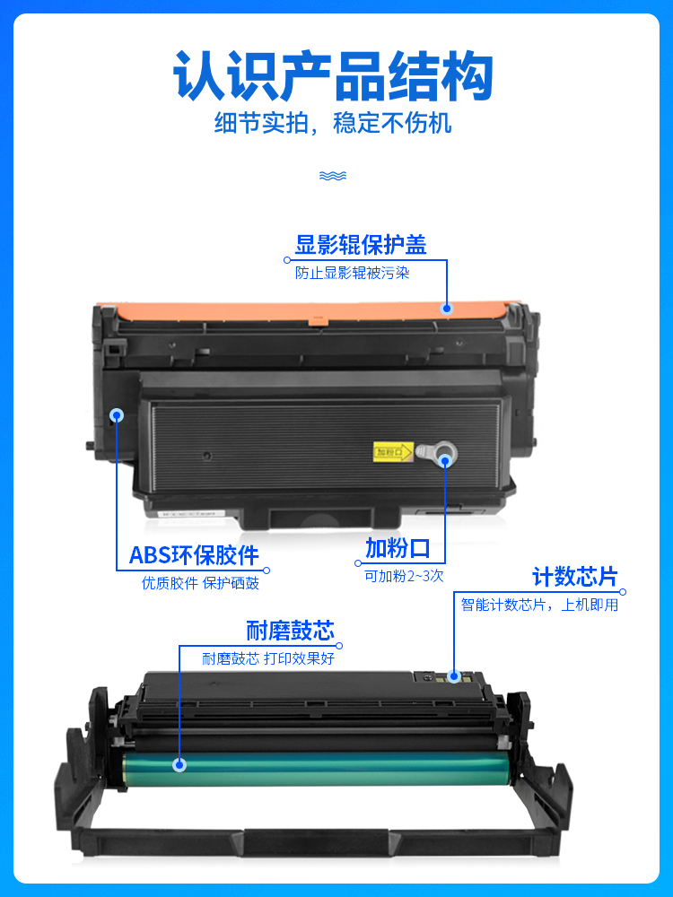 星图兼容联想LJ3803DN粉盒LJ3303DN硒鼓LT333黑白激光打印机墨盒LD333成像鼓联想3803墨粉盒鼓架易加粉晒鼓 - 图1