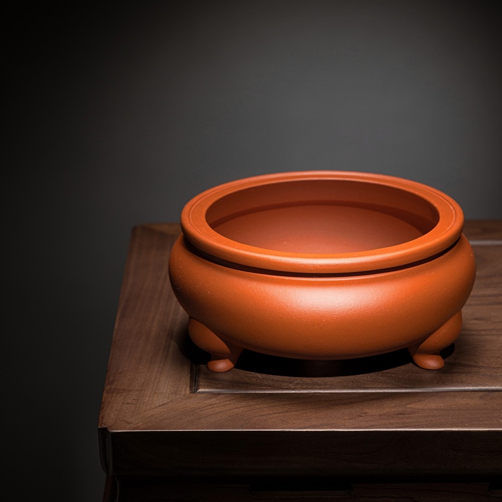 收藏级名家高档精品谈泽民三足紫砂小圆盆宣德香炉无孔有孔紫砂盆,淘宝优惠券,粉丝福利购,淘宝优惠卷