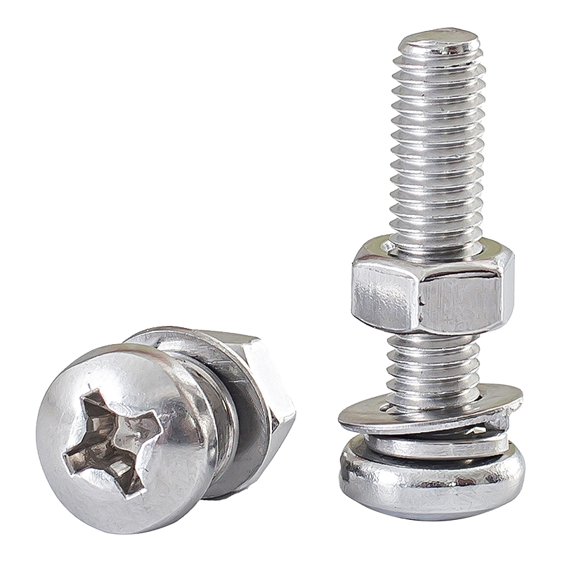 M2.5M3M4M5M6M8M10mm304不锈钢圆头螺丝螺母组合套装螺栓十字螺钉 - 图3