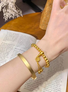 金包银刘亦菲同款方实心镯子