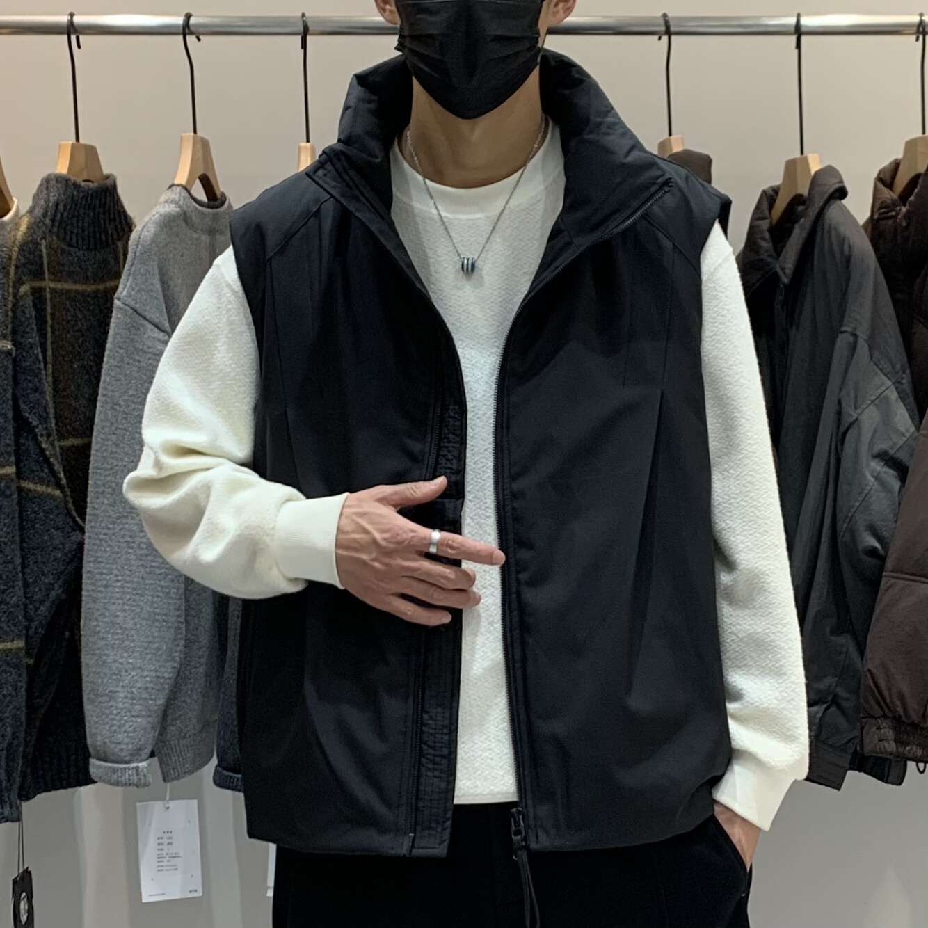 冬季男士立领保暖羽绒马甲百搭潮流美式时尚运动高级感坎肩羽绒服,淘宝优惠券,粉丝福利购,淘宝优惠卷