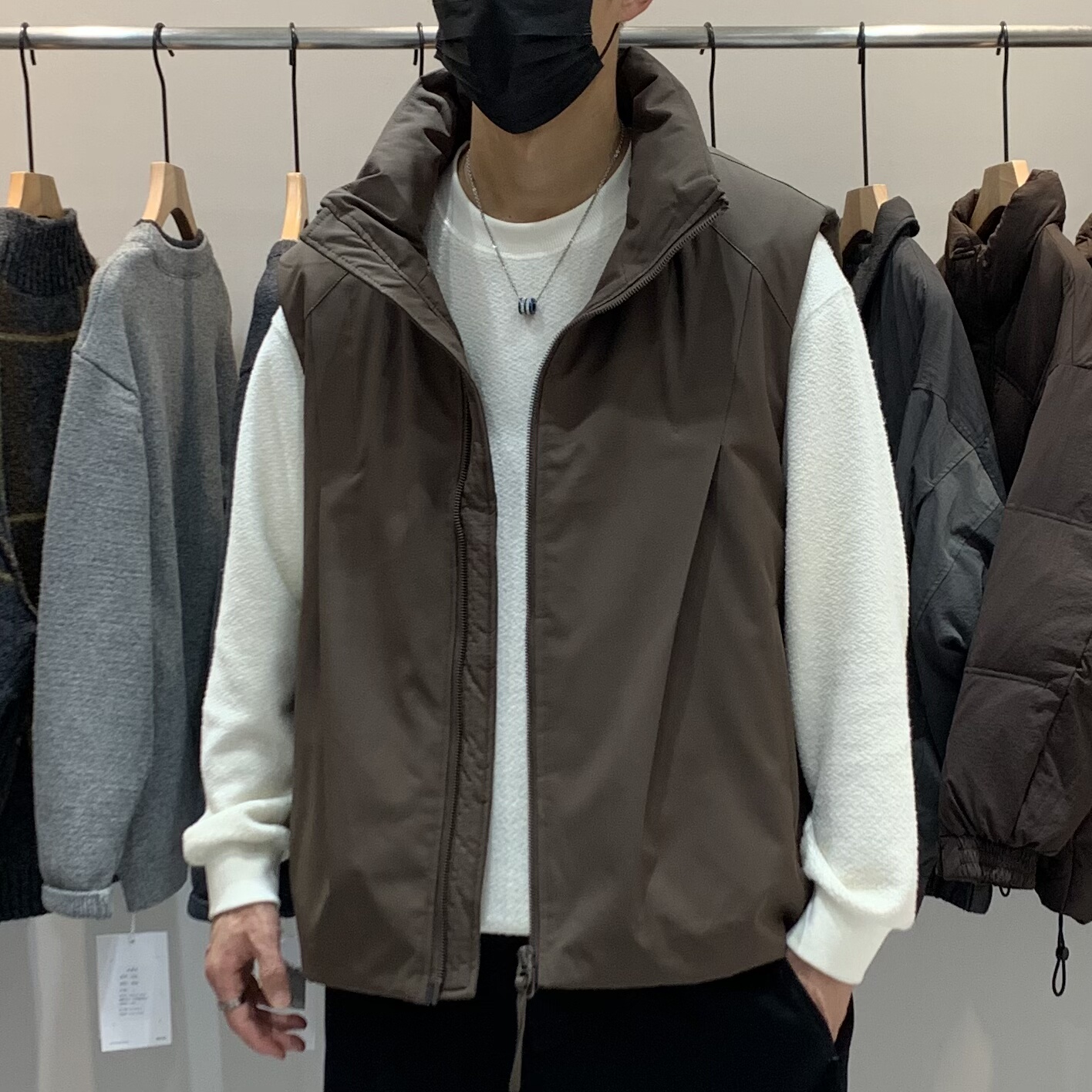 冬季男士立领保暖羽绒马甲百搭潮流美式时尚运动高级感坎肩羽绒服,淘宝优惠券,粉丝福利购,淘宝优惠卷