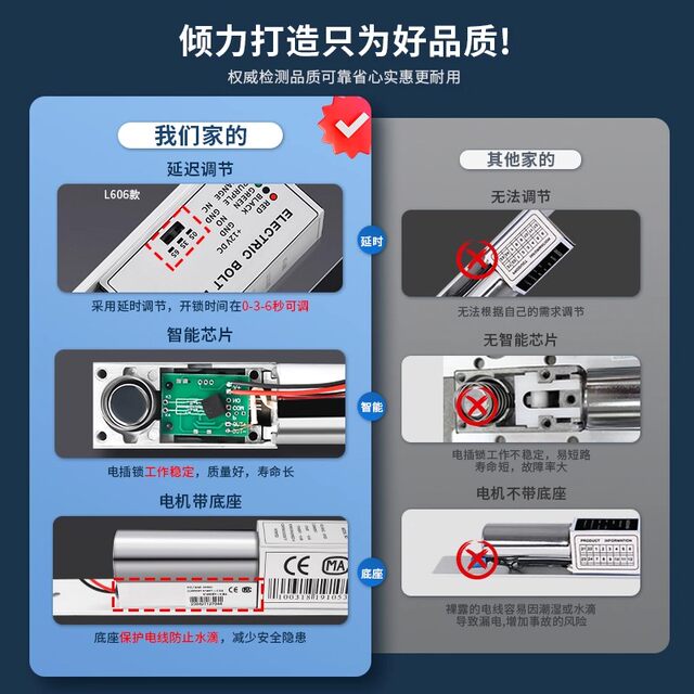 KOB access control electric bolt lock concealed embedded electric control lock glass door electronic access control lock low temperature delay bolt lock