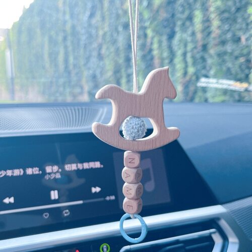 安抚奶嘴木马汽车挂件竖向挂绳宝宝纪念挂饰diy车内挂饰送朋友小 - 图1