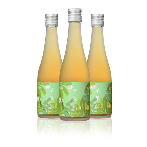 【600天酿】贾氏贡醋苹果醋无糖型原醋玻璃瓶装330ml*3瓶原浆果醋 - 图3