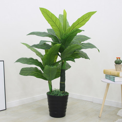 仿真植物盆栽摆件客厅假花绿植大型滴水观音假树仿真树装饰发财树-图0
