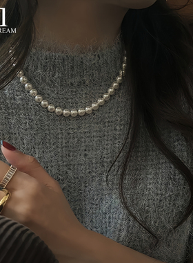 施家珍珠项链轻奢时尚气质高级感