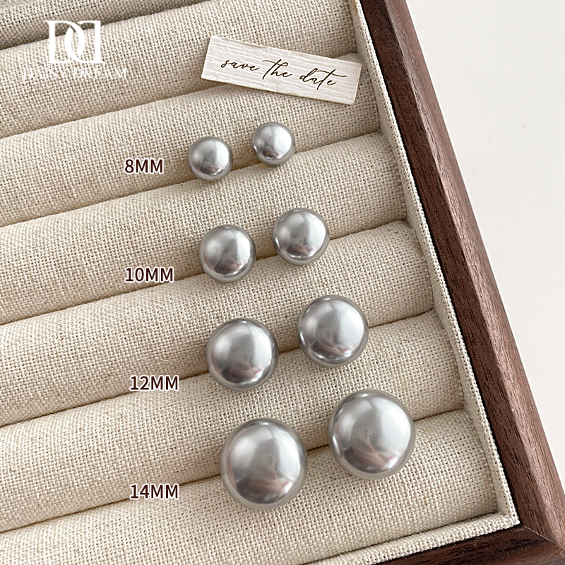 S925纯银针真多麻灰馒头珍珠耳钉女2025年新款爆款耳环精致耳饰品 - 图3