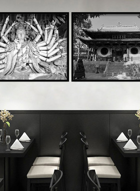 山西古城建筑挂画餐厅平遥大同装饰画饭店火锅店皇城相府风景壁画