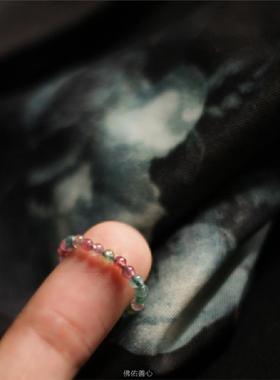 原创手作碧玺紫水晶戒指