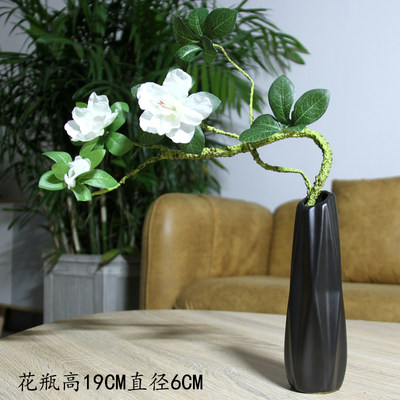 禅意花瓶插花仿真樱花藤条枝客厅假花摆设装饰碎花干枝茶室摆件 虎窝淘