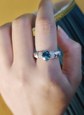 帕拉伊巴色戒指星赞轻奢