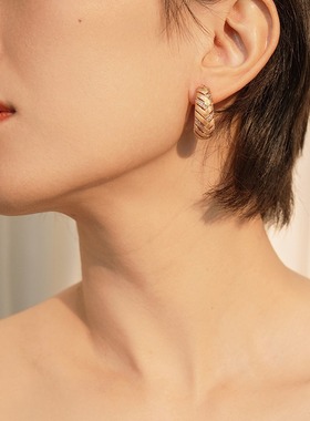 925银耳环星赞925银拉丝工艺