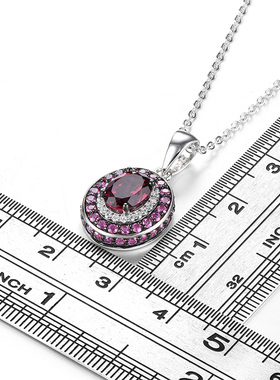 天然镁铝石榴吊坠星赞s925银