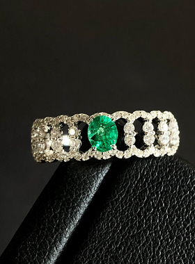 S925银戒指星赞镂空设计