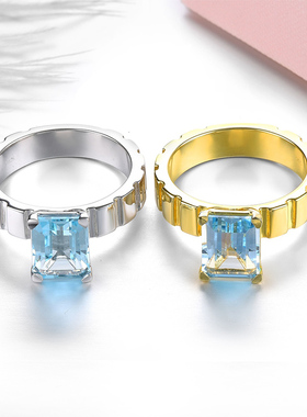 s925银镶天然托帕石星赞经典高级