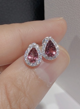 天然碧玺耳环碧玺耳环星赞925银