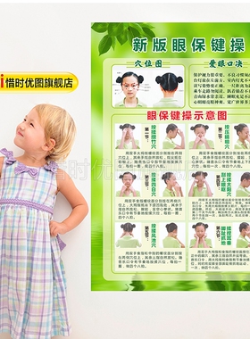 新版眼保健操视力表墙贴