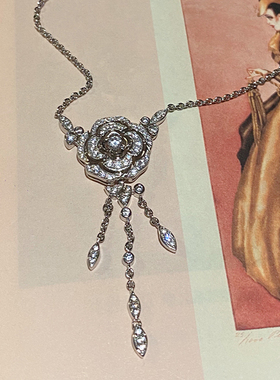 浪漫早春山茶花纯银小香项链