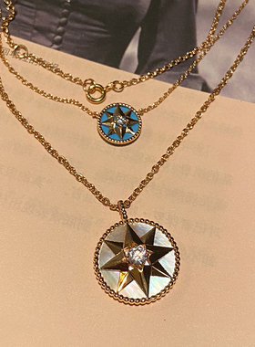 多种佩戴大罗盘黑玛瑙秋冬毛衣链