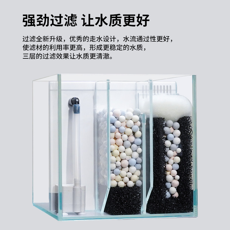 超白玻璃鱼缸家用客厅中型溪流缸裸缸小型生态龟缸水草缸方形带盖,淘宝优惠券,粉丝福利购,淘宝优惠卷