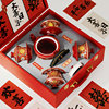 Enamel wedding tea set with lotus and happy characters. Newlyweds’ tea bowl, lid and kettle set. Wedding dowry festival