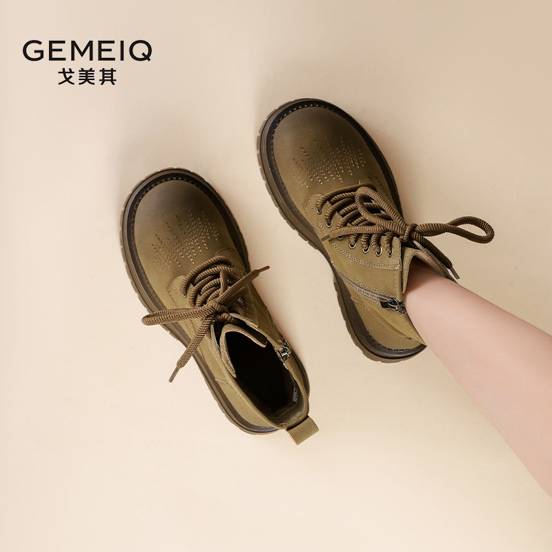 戈美其2025新款冬厚底马丁靴女单靴爆款大黄靴户外徒步登山短靴子,淘宝优惠券,粉丝福利购,淘宝优惠卷