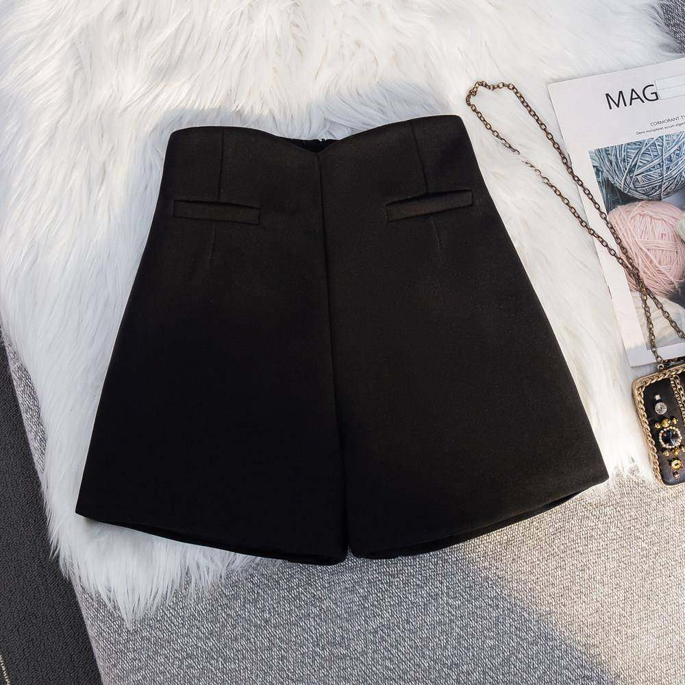 专柜复古毛呢西装短裤女外穿秋冬高腰显瘦a字靴裤休闲百搭阔腿裤,淘宝优惠券,粉丝福利购,淘宝优惠卷