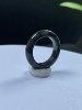 Inner diameter 18mm, natural grade A jade black chicken ring ring, Hong Kong code No. 18, certificate number 2184
