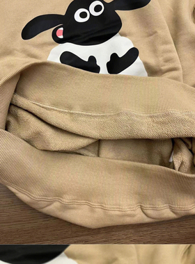 昔印卡其色情侣卫衣减龄卡通