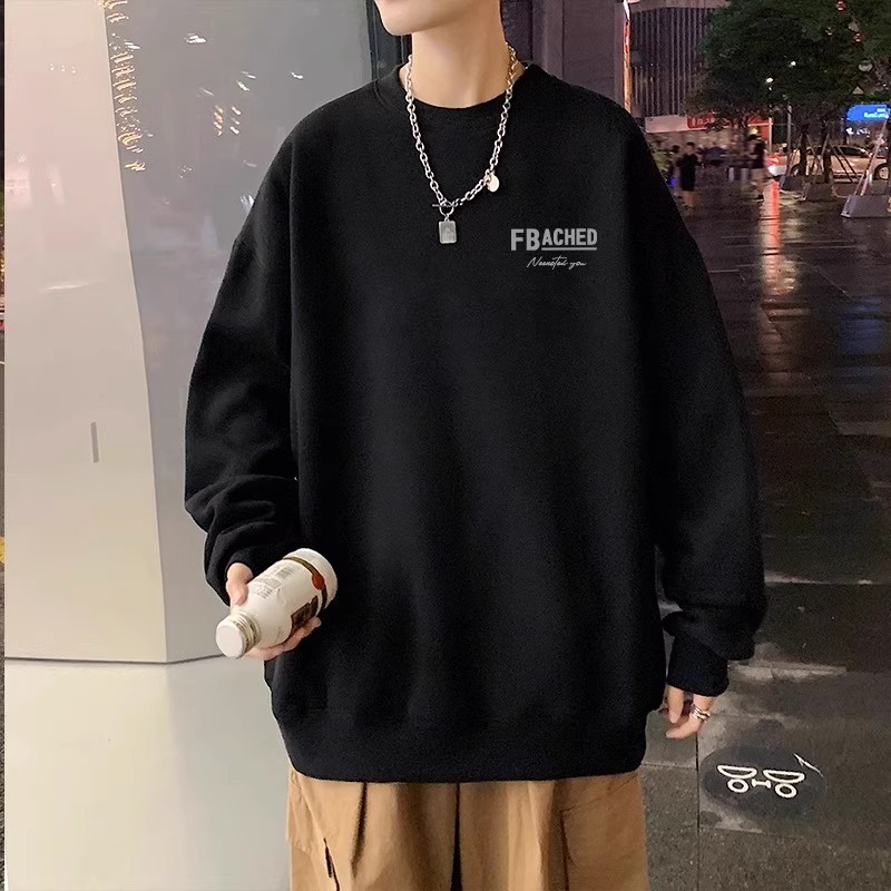 重磅纯棉早秋冬美式圆领加厚潮牌长袖卫衣男女字母加绒学生上衣服 - 图2