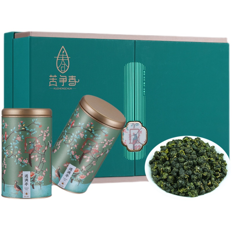 【古争春】台湾阿里山乌龙礼盒装木盒罐装茶茶叶2021新茶 2罐300g