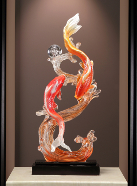 年年有鱼风生水起大号摆件