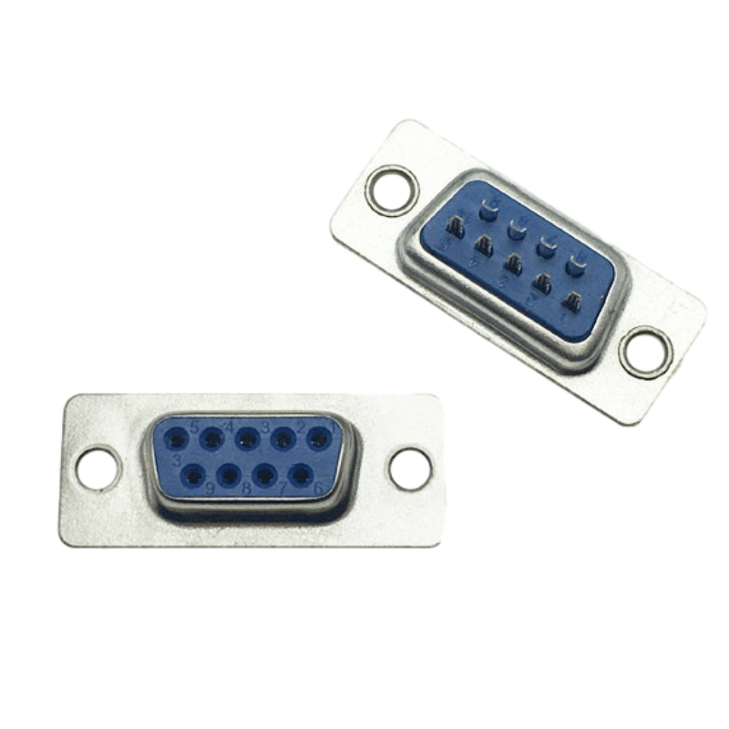 DB9公头母头白胶镀金塑料外壳RS232485串口插头孔针蓝黑 金属外壳 - 图3
