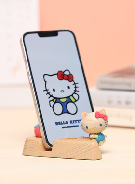 森活木趣hellokitty手机支架实木质音乐盒女生创意八音盒生日礼物