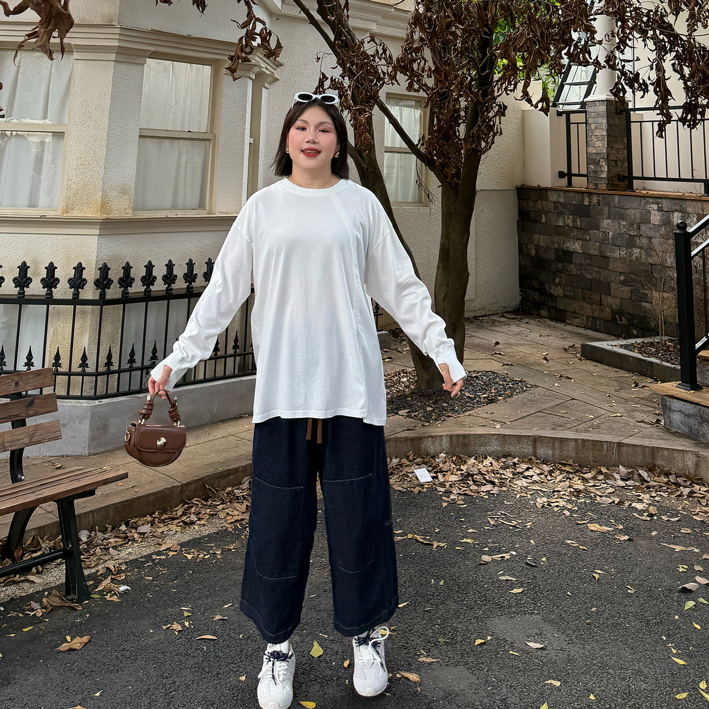 心存真大码女装仿牛仔大口袋八分裤2025秋新款胖mm橡筋腰宽松裤子,淘宝优惠券,粉丝福利购,淘宝优惠卷