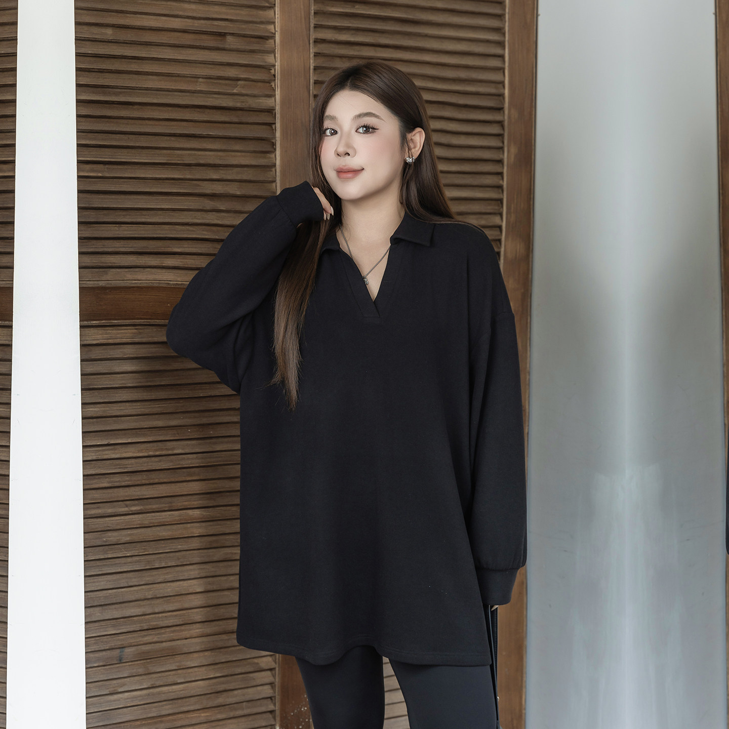 双面绒v领厚款上衣大码女装2025冬季新款胖mm宽松保暖长袖卫衣,淘宝优惠券,粉丝福利购,淘宝优惠卷