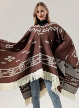 New tassel pullover cape shawl imitation cashmere fashionabl