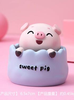 Piggy-deep-heading-skinned, creative car-making, rich pig-di