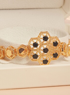欧美跨境外贸跨进欧美热销首饰品时尚流行蜂巢六边形手链ins手饰