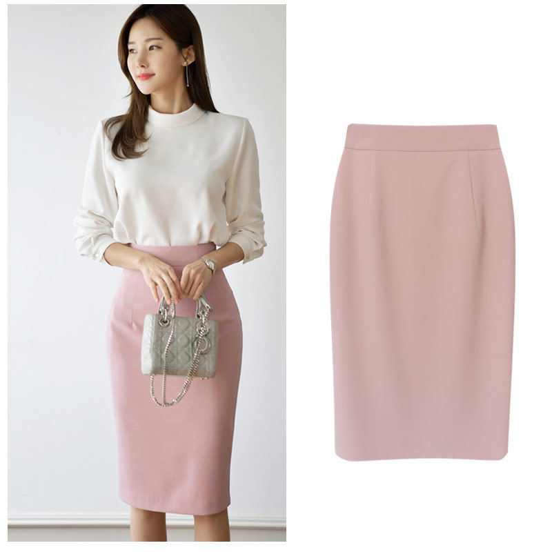 新款显瘦纯色高腰秋冬西装裙一步裙 紫兰恋半身裙