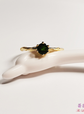 六爪皇冠透辉石戒指925银时尚女