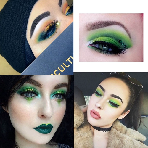 Матовая зеленая тени для век, зеленые детские палетка теней