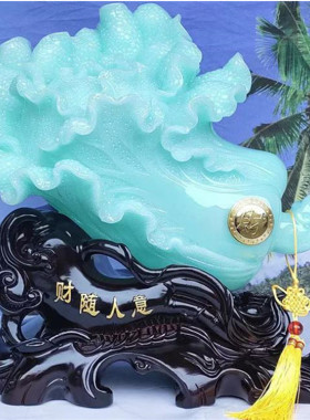百财聚来玉白菜客厅电视柜摆件