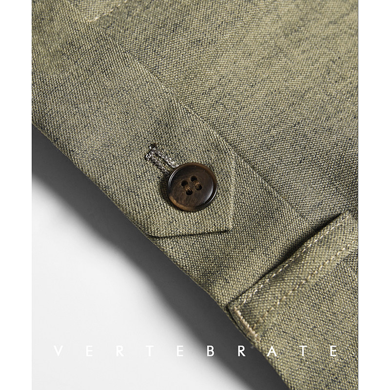 脊椎动物男装莫兰迪色系含麻面料卡其绿卷边十分裤意式休闲西裤,淘宝优惠券,粉丝福利购,淘宝优惠卷