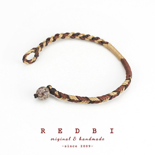 RedBi赤兔 摩卡咖啡美拉德大地色美式复古日系工装原创手绳链男女 - 图2