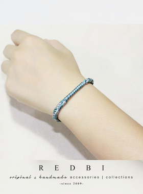 RedBi赤兔商店 海盐灰薄荷盐系冷调日系文艺小众原创设计编织手绳