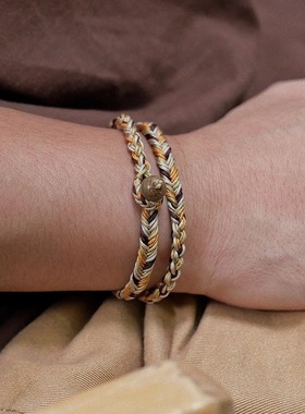 RedBi赤兔商店 假装咖啡染美拉德侘寂风工装美式复古民族原创手绳